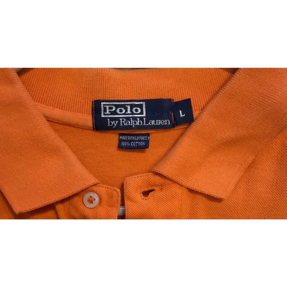 MENS POLO RALPH LAUREN SHORT SLEEVE BRIGHT ORANGE POLO SHIRT SIZE Large